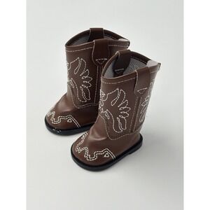Brown Cowboy Boots Western Shoes Fits 18 Inch Dolls American Girl Size